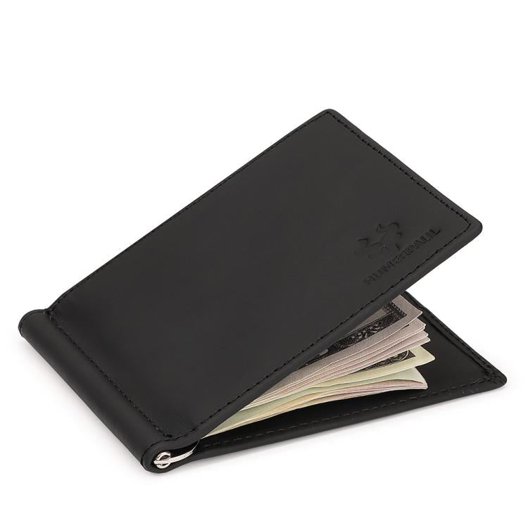 HUMERPAUL BP827 Simple Leather Wallet Lightweight Men Card Holder(Black)