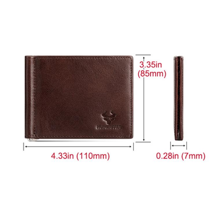 HUMERPAUL BP827 Simple Leather Wallet Lightweight Men Card Holder(Black)