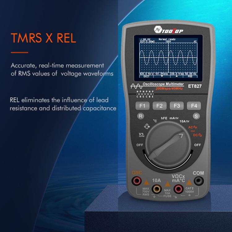 Oscilloscope Multimeter 200Msps Sampling Rate 40MHz Oscilloscope + Multimeter 2 In 1, ET827