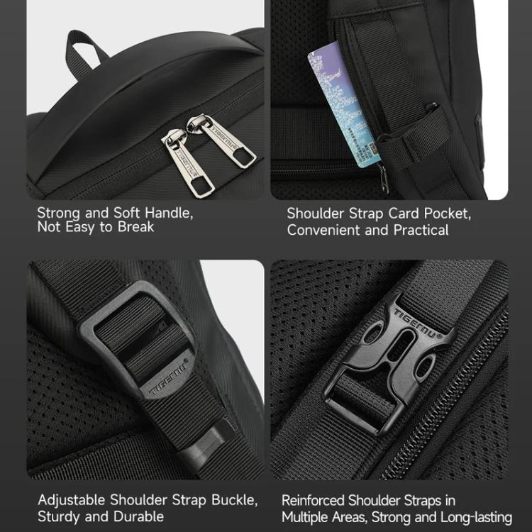Tigernu T-B9836 3-in-1 Detachable Men Backpack Convertible Travel Laptop Bag for Sports & Commuting(Black)