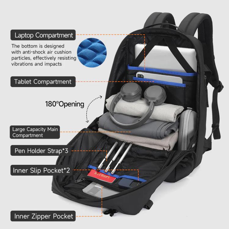 Tigernu T-B9836 3-in-1 Detachable Men Backpack Convertible Travel Laptop Bag for Sports & Commuting(Black)