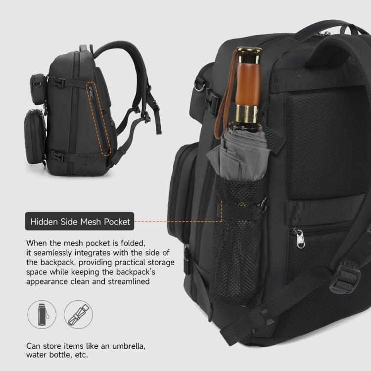 Tigernu T-B9836 3-in-1 Detachable Men Backpack Convertible Travel Laptop Bag for Sports & Commuting(Black)