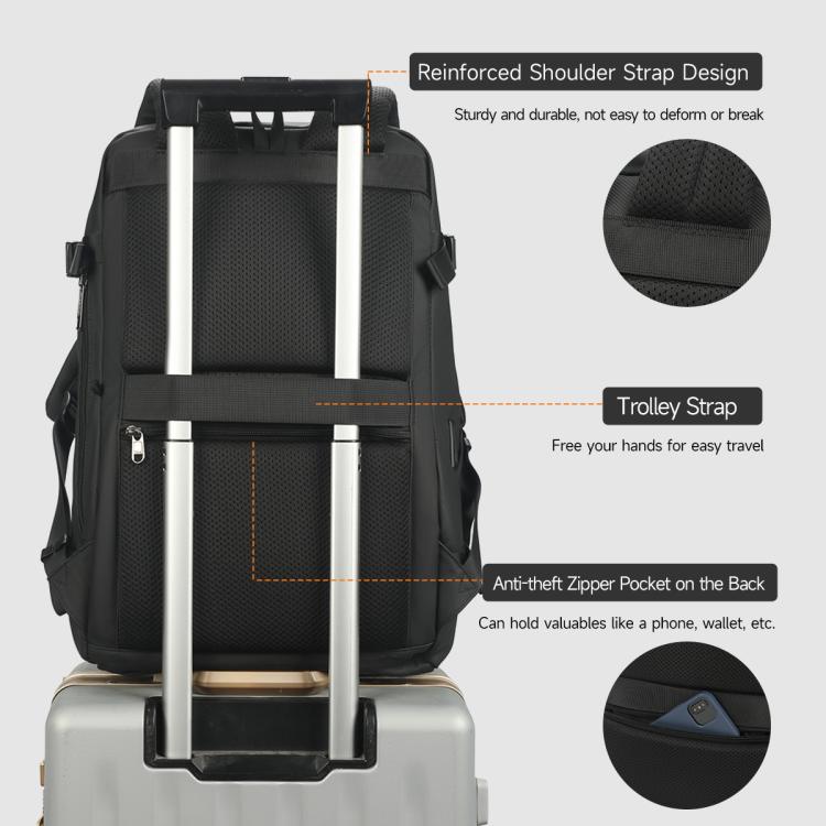 Tigernu T-B9836 3-in-1 Detachable Men Backpack Convertible Travel Laptop Bag for Sports & Commuting(Black)