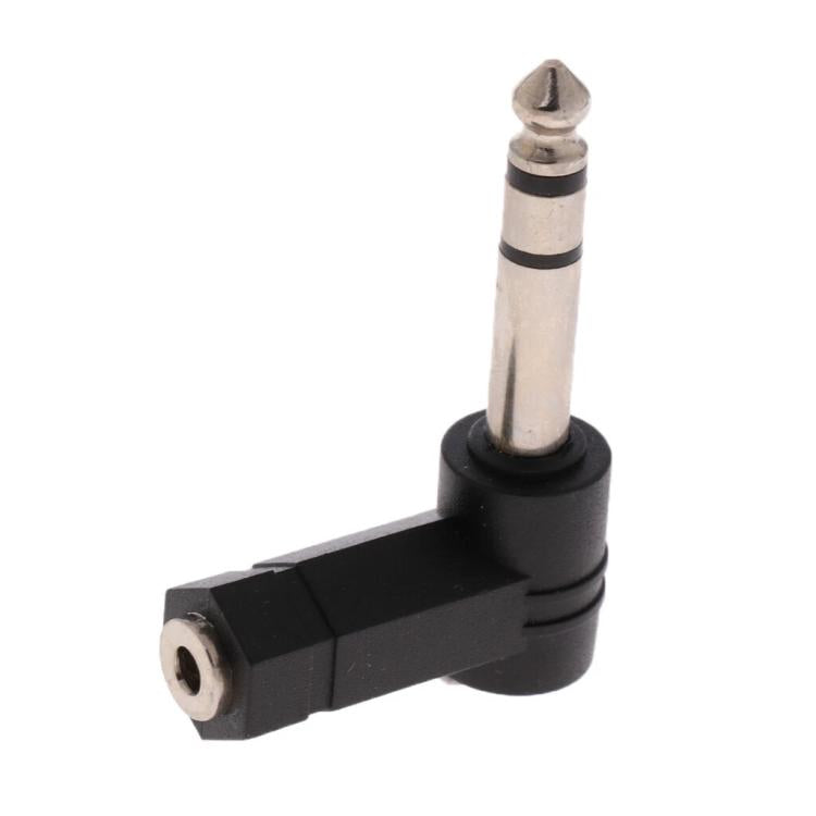 6.35mm To 3.5mm Plug 90 Degree Headphone Microphone Audio Adapter, 6.35mm To 3.5mm