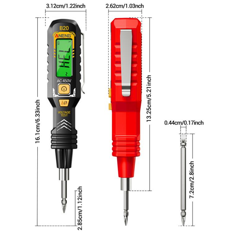 ANENG Multifunctional High-Precision Breakpoint Digital Display Test Pen(Red)