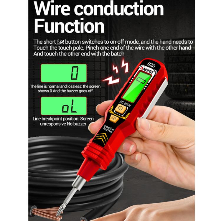 ANENG Multifunctional High-Precision Breakpoint Digital Display Test Pen(Black)