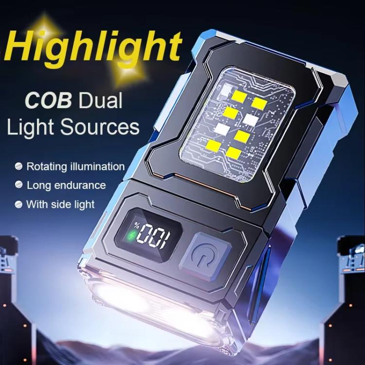 E-SMARTER DC08 Super Bright Floodlight Side Light Rechargeable Mini Flashlight(Black)