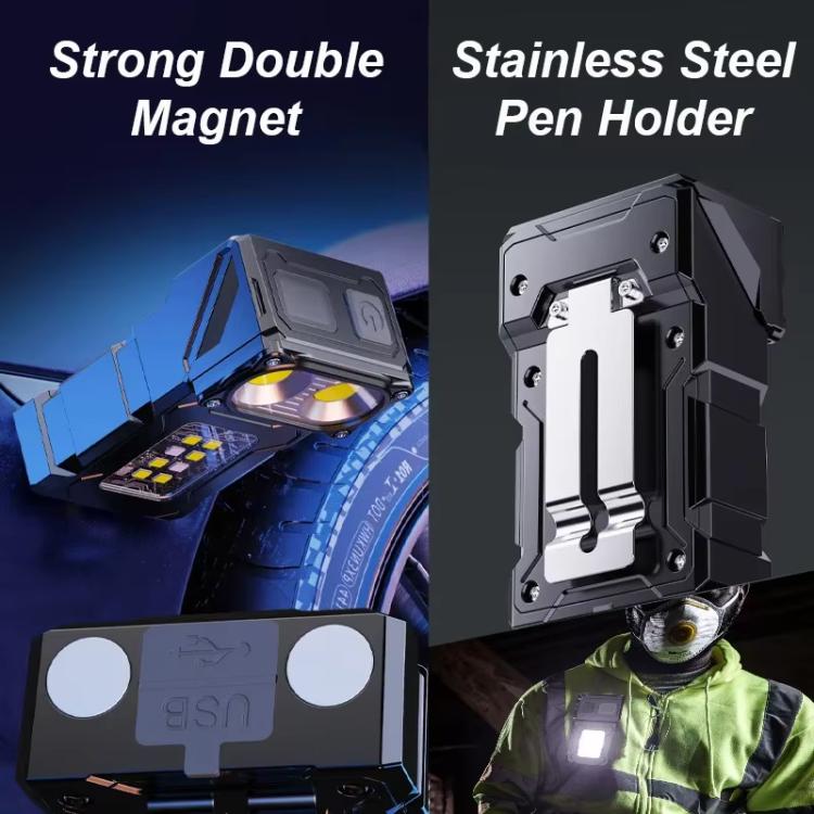 E-SMARTER DC08 Super Bright Floodlight Side Light Rechargeable Mini Flashlight(Black)