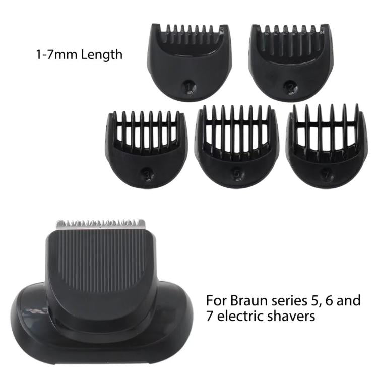 For Braun Series 5/6/7 Shaver Replacement Trimmer Attachment Kit With 5 Guiding Combs, 5/6/7 With 5 Guide Combs