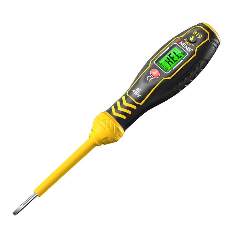 ANENG Digital Display High-Precision Intelligent Induction Test Pen(Yellow Flat Head)
