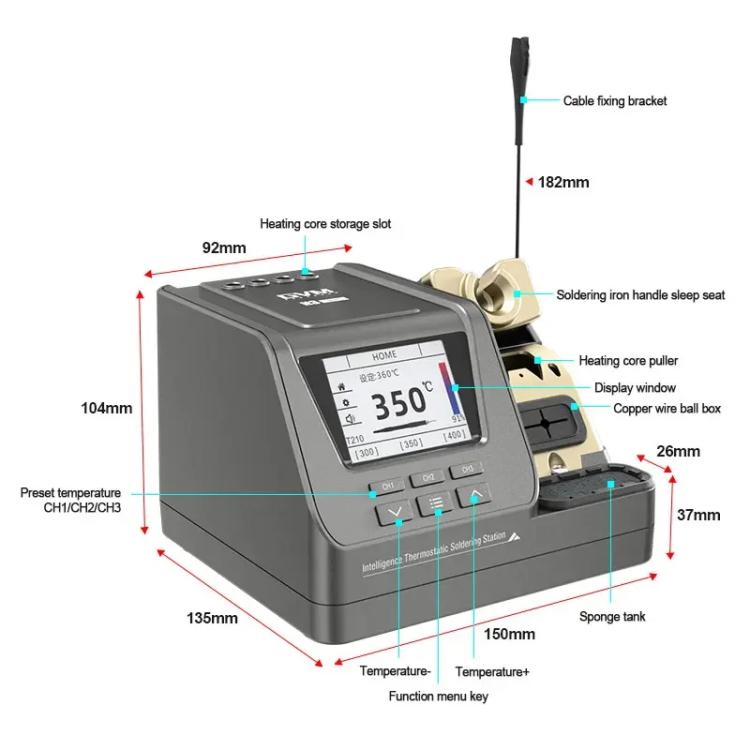 GVM H3 Smart 3 In 1 Electric Welding Station Mainboard Soldering Iron Smartphone Repair Smart Constant Temperature Soldering Iron US Plug