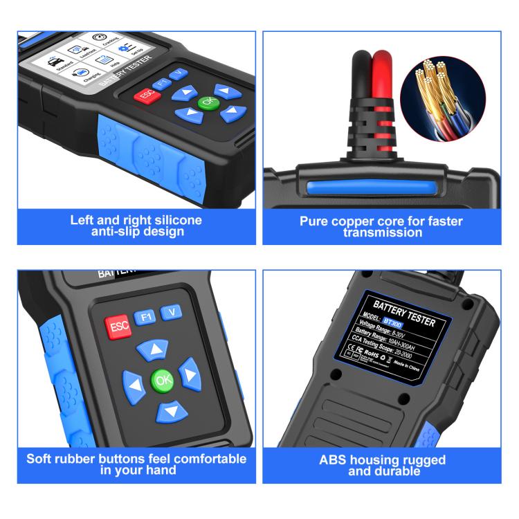 12/24V Multi-Function Car Battery Fault Diagnosis Tester, BT300