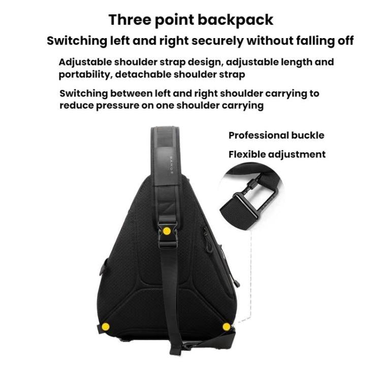 BANGE FW-232 Men Rreast Bag Large Capacity Outdoor Riding Backpack Shoulder Crossbody Bag(Black)