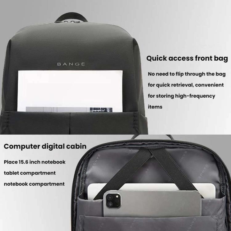 BANGE BG-3078 Business Commuting Large Capacity Backpack Computer Pack(Grey)