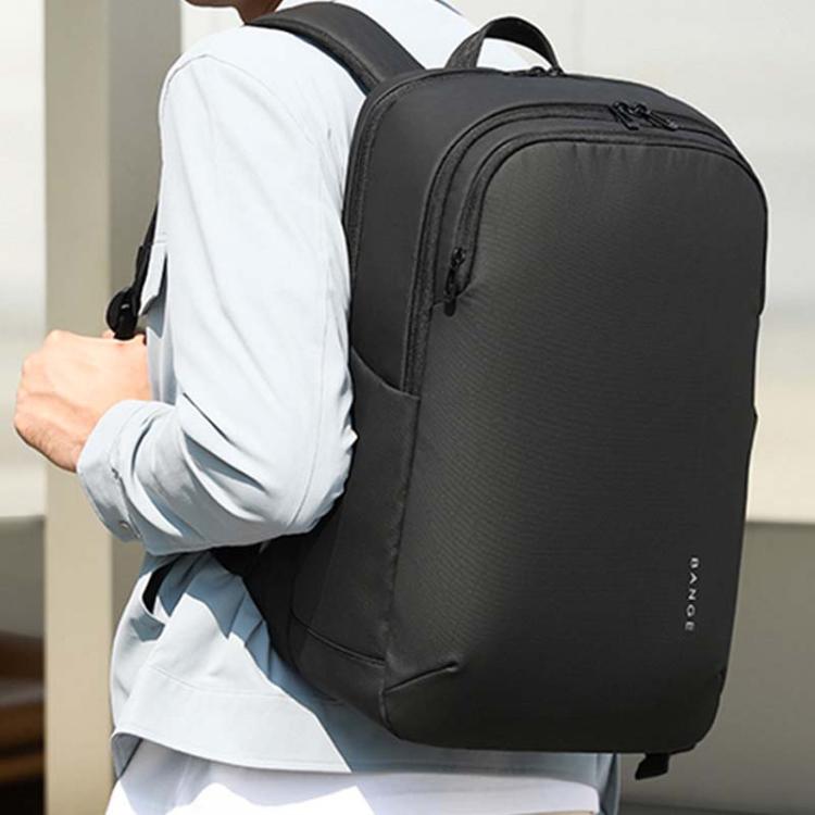 BANGE BG-3068 Men Light Business Commuting Computer Bag Student Schoolbag(Black)