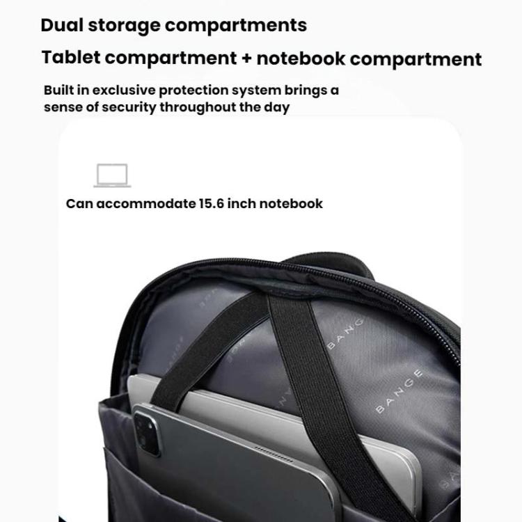 BANGE BG-3068 Men Light Business Commuting Computer Bag Student Schoolbag(Grey)