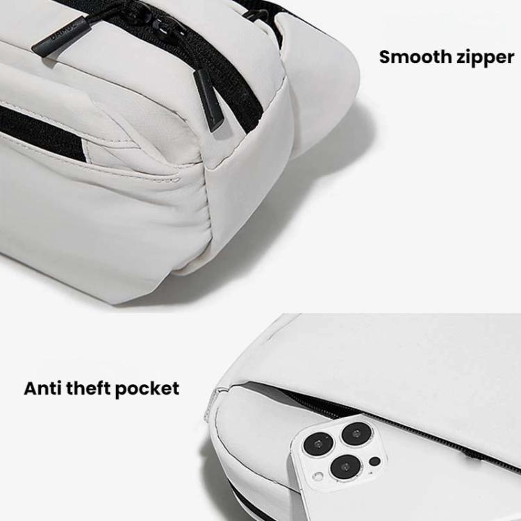 BANGE BG-7851 Men Crossbody Bag Multifunctional Lightweight Casual Commuting Chest Pack Small Shoulder Bag(White)