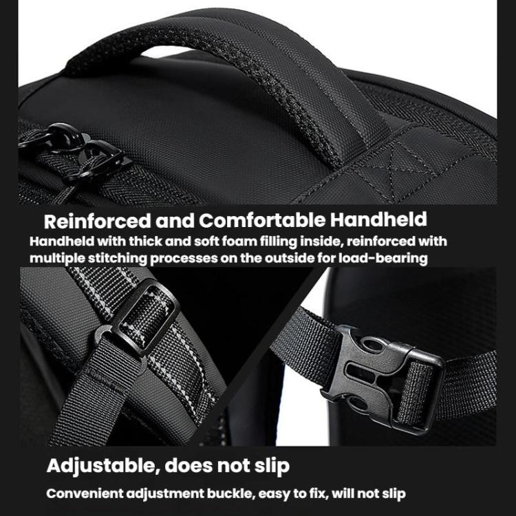BANGE BG-7875 Large Capacity Shoulder Bag Business Travel Multifunctional Computer Backpack(Black)