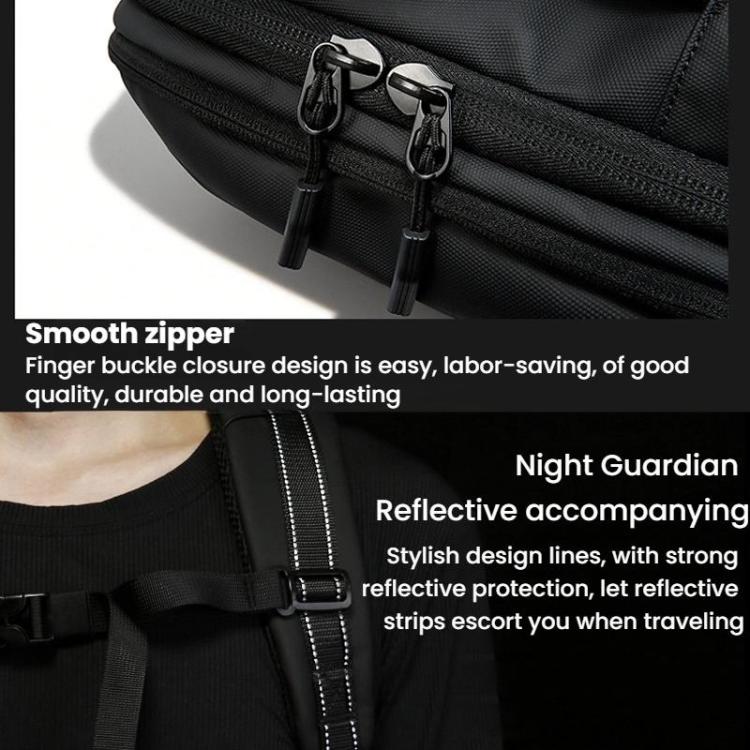 BANGE BG-7875 Large Capacity Shoulder Bag Business Travel Multifunctional Computer Backpack(Black)