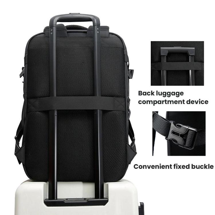 BANGE BG-7875 Large Capacity Shoulder Bag Business Travel Multifunctional Computer Backpack(Black)