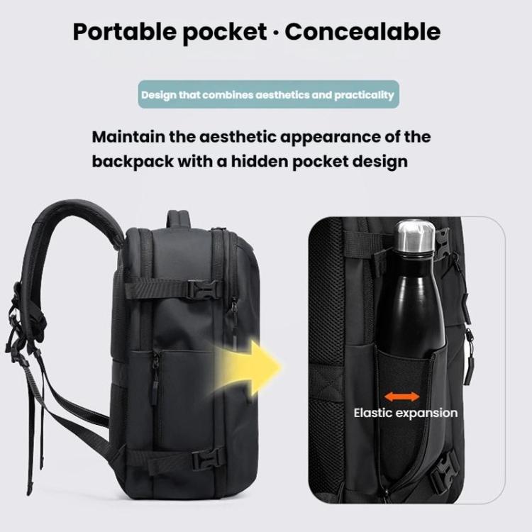 BANGE BG-7875 Large Capacity Shoulder Bag Business Travel Multifunctional Computer Backpack(Black)