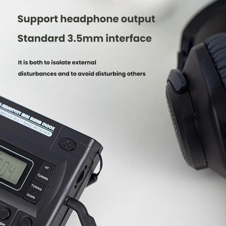 FM/AM/SW Full-Band Portable Clock LCD Clock Control Radio Player, For EU, For US
