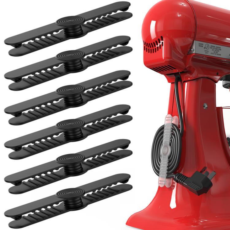 AhaStyle DD-06 6pcs Kitchen Self-Adhesive Cable Organizer Cable Holder(Black)