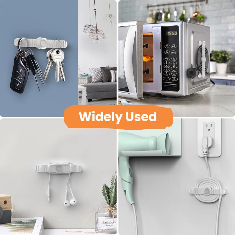 AhaStyle DD-06 6pcs Kitchen Self-Adhesive Cable Organizer Cable Holder(Black)