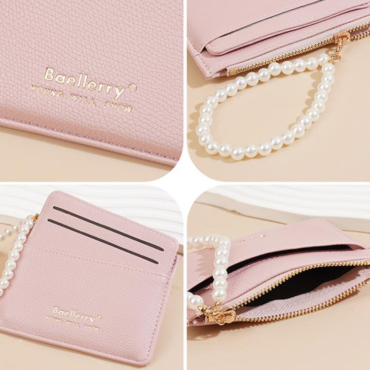 Baellerry N8356 Women Card Holder Multi Card Slot Coin Purse(Light Beige)