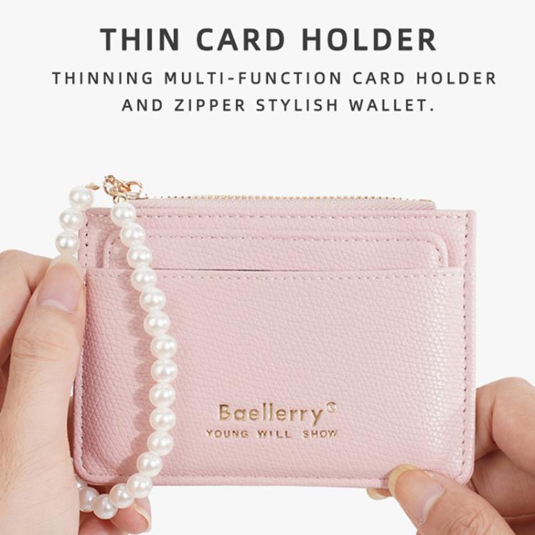 Baellerry N8356 Women Card Holder Multi Card Slot Coin Purse(Light Beige)