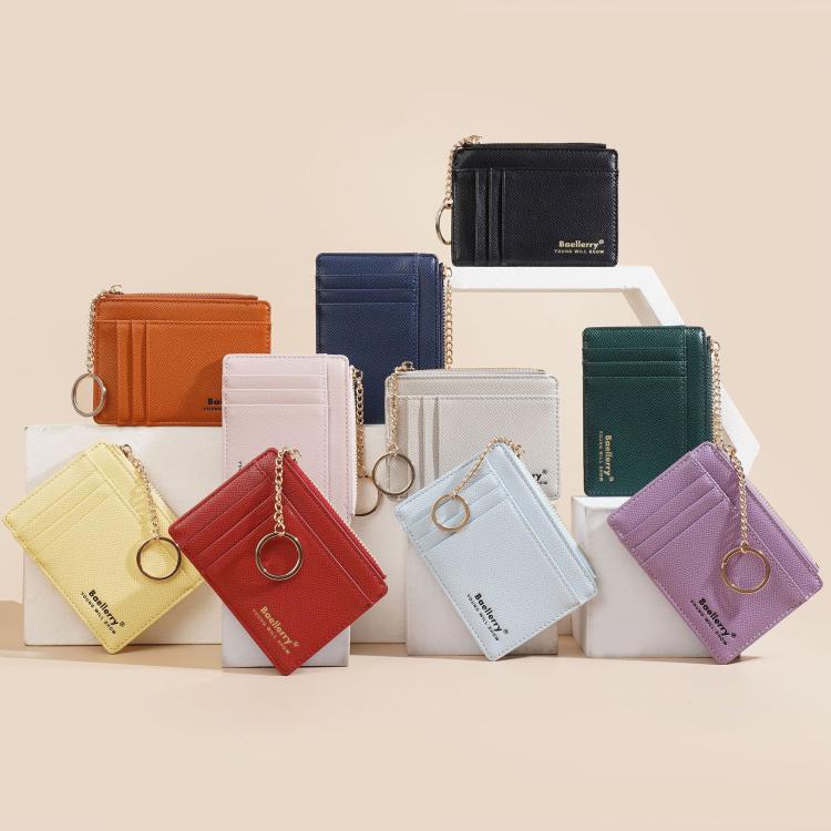 Baellerry K9117 Women Multi Card Slot Card Holder Thin Style With Keychain Coin Purse(Grey)