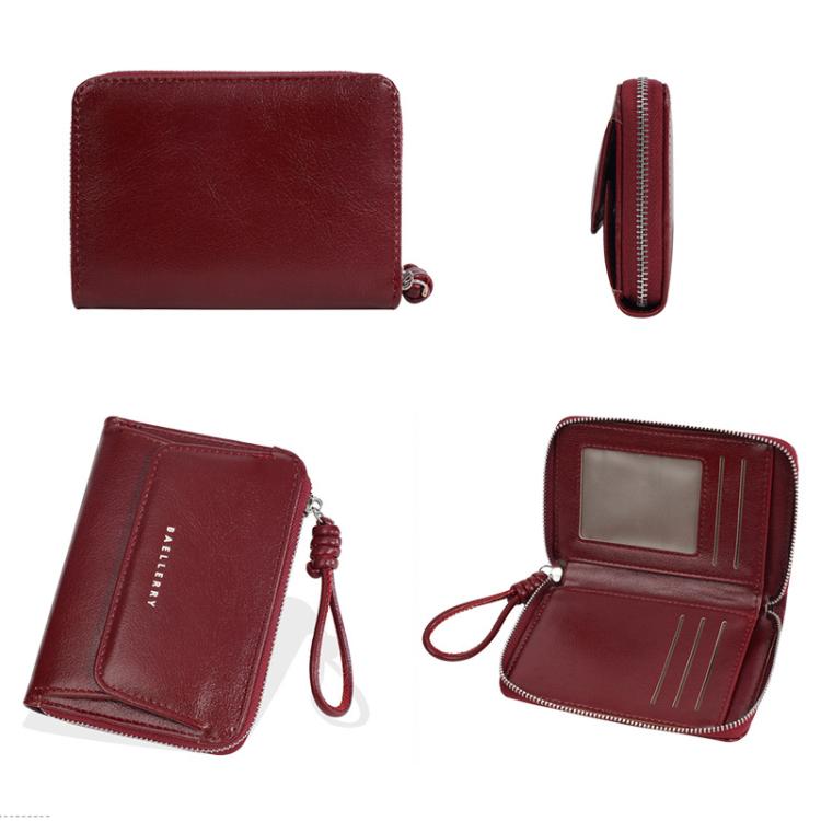 Baellerry NR119 Women Two Fold Short Style Minimalist Coin Purse(Brown)