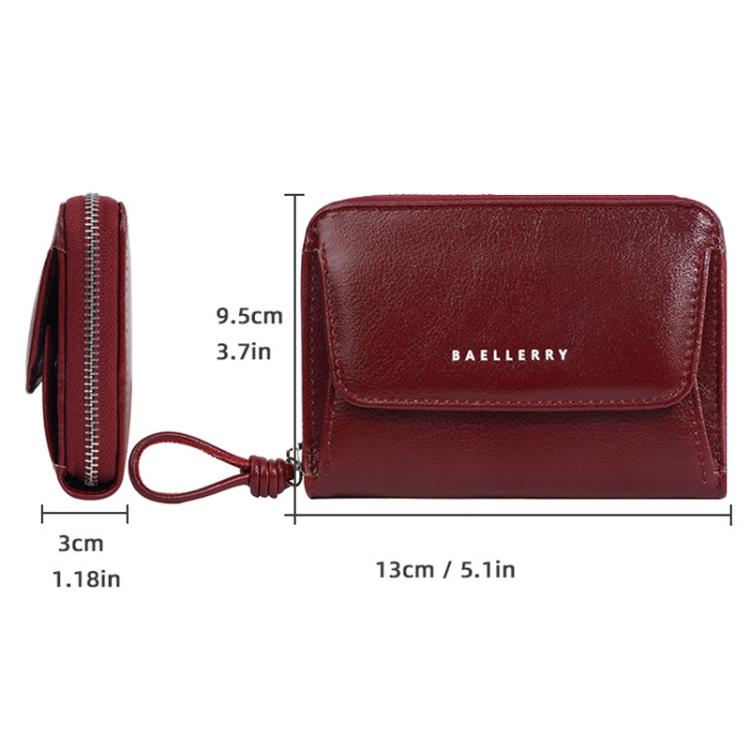 Baellerry NR119 Women Two Fold Short Style Minimalist Coin Purse(Black)