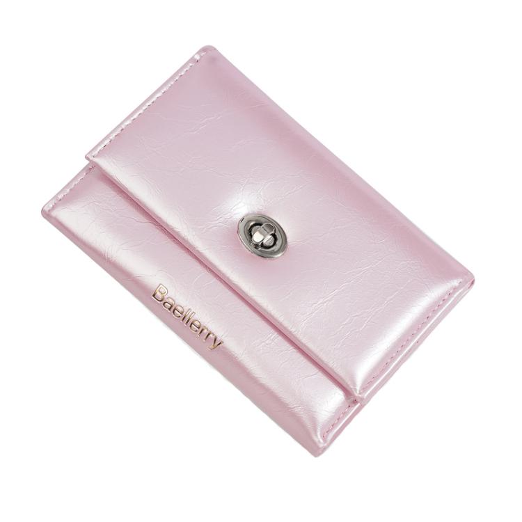 Baellerry N8400 Women Short Style Three Fold Zipper Wallet(Pink)