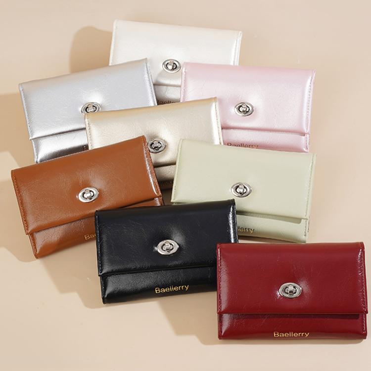 Baellerry N8400 Women Short Style Three Fold Zipper Wallet(Pink)