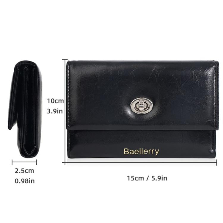 Baellerry N8400 Women Short Style Three Fold Zipper Wallet(Beige)
