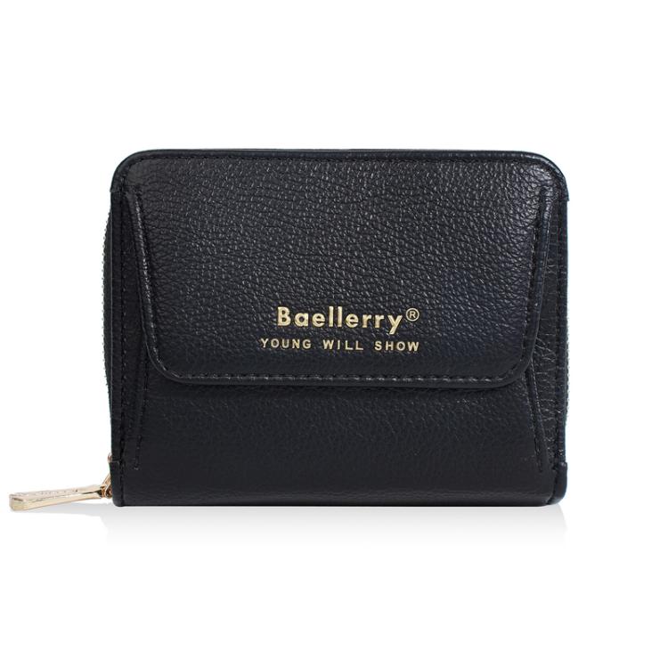Baellerry NR120 Women Zipper Wallet Organ Two Fold Wallet(Black)