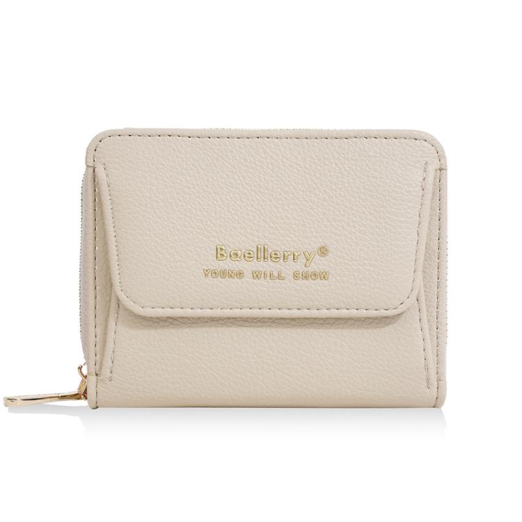 Baellerry NR120 Women Zipper Wallet Organ Two Fold Wallet(Beige)