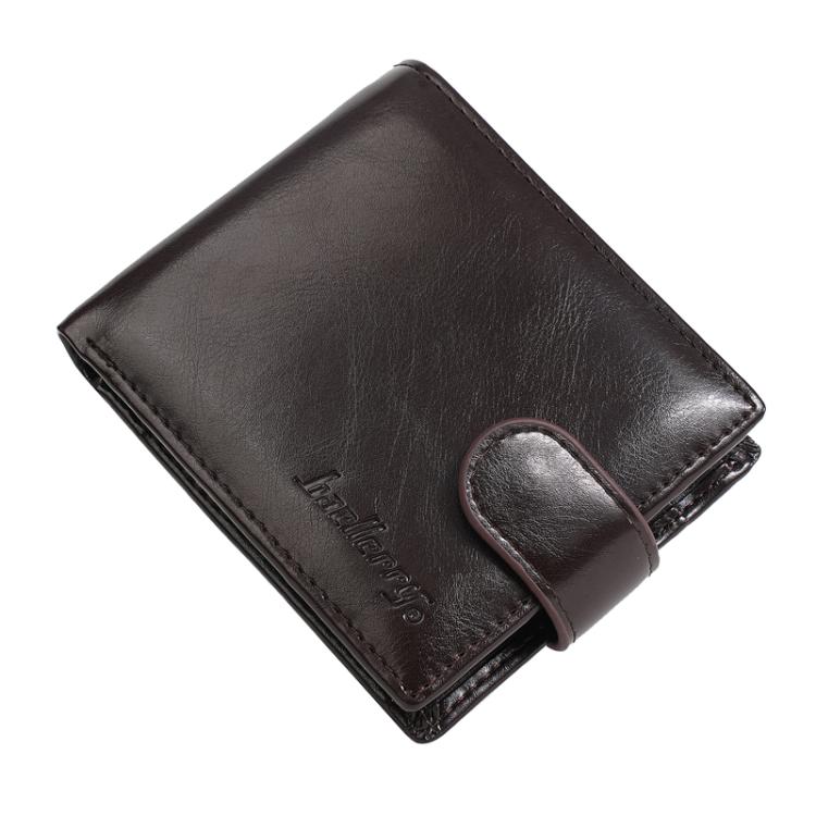 Baellerry D3065 Men Three Fold Short Style Zipper Wallet Snap Closure Multi Card Slot Billfold(Coffee)