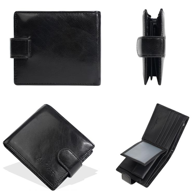 Baellerry D3065 Men Three Fold Short Style Zipper Wallet Snap Closure Multi Card Slot Billfold(Coffee)