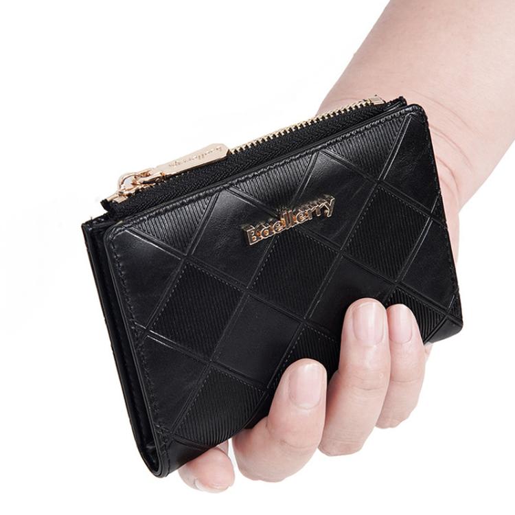 Baellerry N5115 Women Two Fold Wallet Quilted Zipper Billfold(Green)