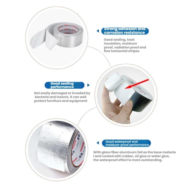 BondTape 10cm x 23m Fiberglass Aluminum Foil Tape High Temperature Resistant for HVAC Duct, Pipe Repair, Leak Sealing