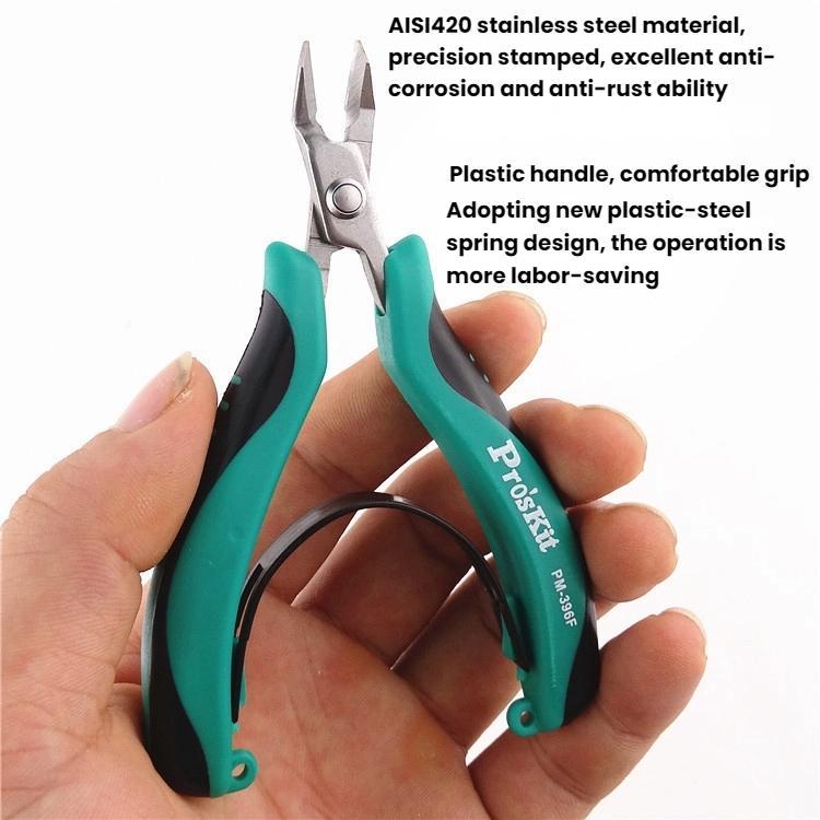 ProsKit PM-396 Stainless Steel Diagonal Pliers Precision Electronic Side Cutting Pliers(Green)