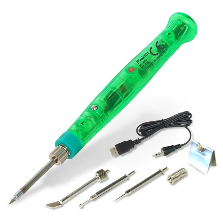 ProsKit SI-169U 3D Printing Repair Soldering Iron Set Mini Portable USB Soldering Iron Pen(Green)