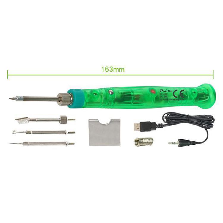 ProsKit SI-169U 3D Printing Repair Soldering Iron Set Mini Portable USB Soldering Iron Pen(Green)