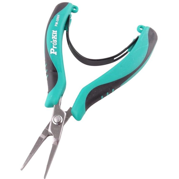 ProsKit PM-396H Stainless Steel Non-Toothed Flat-Nose Pliers Precision Electronic Flat-Jaw Pliers(Green)