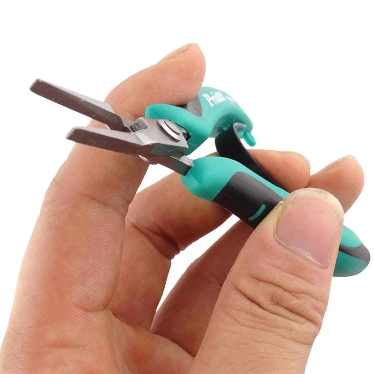 ProsKit PM-396H Stainless Steel Non-Toothed Flat-Nose Pliers Precision Electronic Flat-Jaw Pliers(Green)