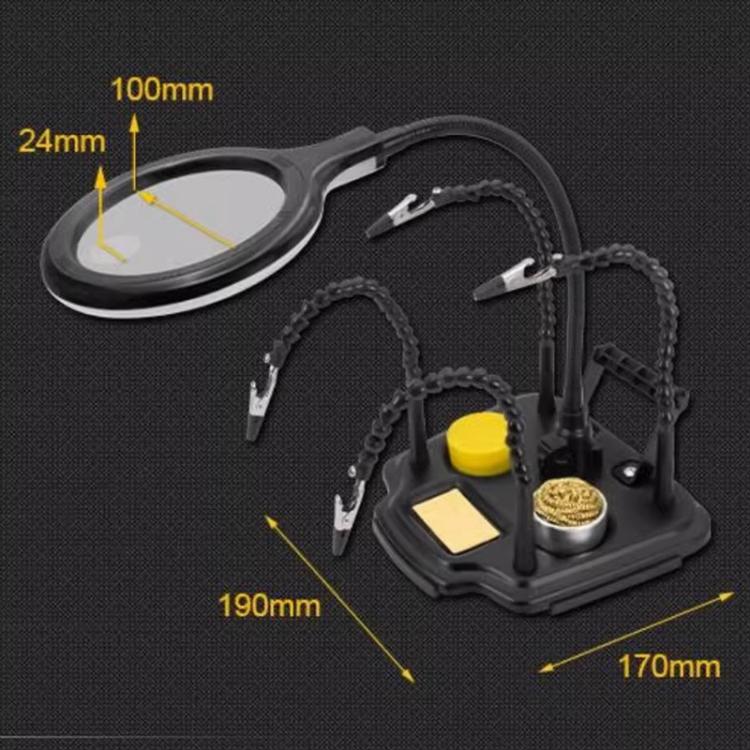 ProsKit SN-396 7 In 1 LED Magnifying Glass Repair Soldering Station Constant Temperature Soldering Iron Stand