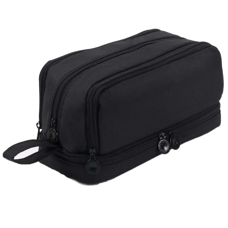 Angoo Student Four-Layer Waterproof Wear-Resistant Pencil Case(Black)