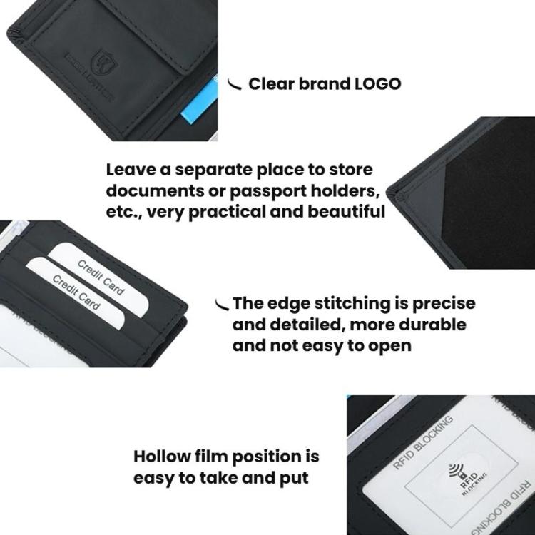 DKER YP-262 Anti-Skimming Passport Organizer ID Protection Wallet(Black)